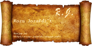 Rozs Jozafát névjegykártya